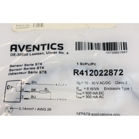 AVENTICS R412022872 Capteur cylindre (B929)