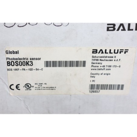 BALLUFF BOS00K3 BOS 18KF-PA-1QD-S4-C capteur photoelectrique Open box (B1031)