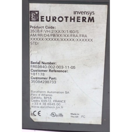 Eurotherm 3508 3508/F/VH/2/XX/X/1/60/S damaged READ DESC (B1073)