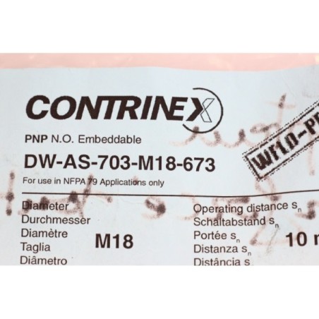 CONTRINEX DW-AS-703-M18-673 Capteur induction 10mm M12 Open box (B880)