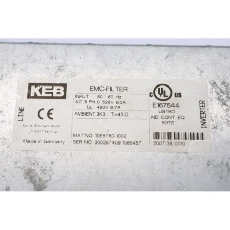 KEB 10E5T60-1002 EMC-FILTER filtre READ DESC (B333.1)