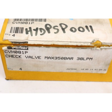 4Pcs Parker CVH081P Check valve 350Bar max 38LPM Open box (B1253)
