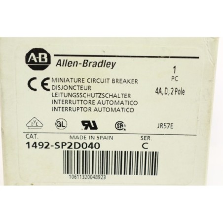 Allen-Bradley 1492-SP2D040 ser C Disjoncteur 4A D 2pole (B41)