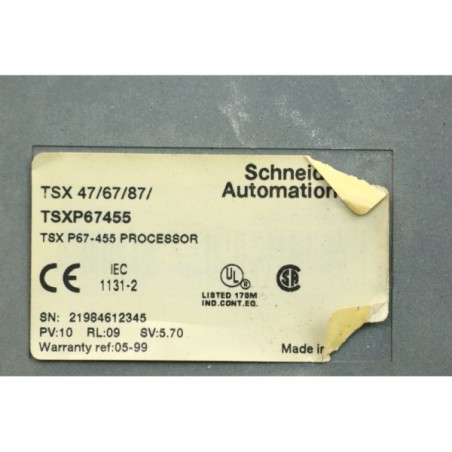Schneider automation TSXP67455 TSX 47/67/87/ TSX P67-455 processor (B128)