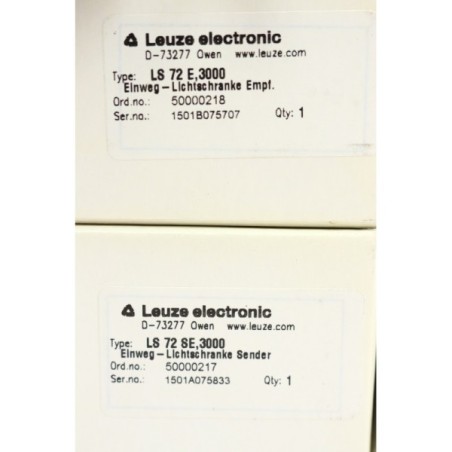 Leuze LS 72 E,3000 + LS 72 SE,3000 Lot de récepteurs de barrière lumineus (B475)