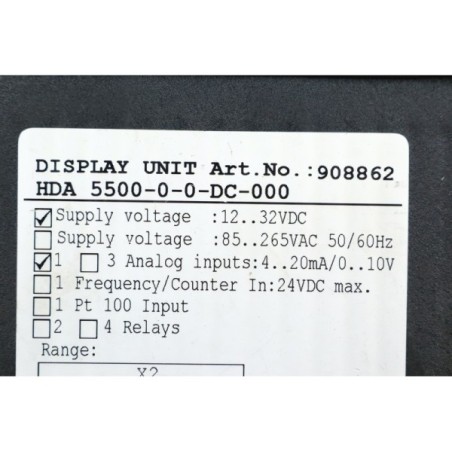 Hydac 908862 HDA 5500-0-0-DC-000 Display unit (B576)