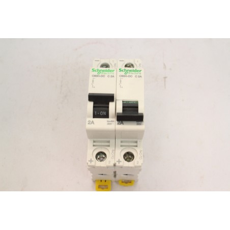 2Pcs SCHNEIDER ELECTRIC C60HDCC2A C60H-DC C 2A Disjoncteur continu 1P 2A (B748)