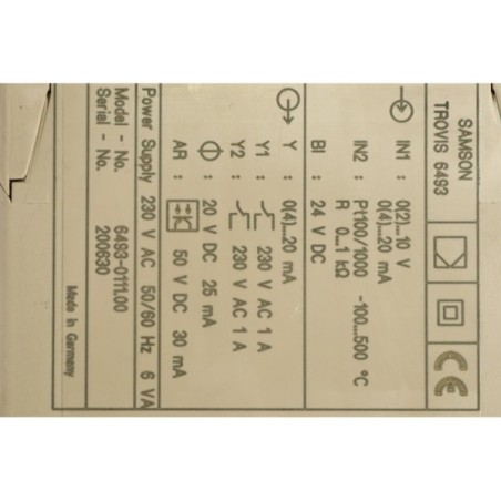 SAMSON 6493-0111.00 TROVIS 6493 Compact Controller (B846)